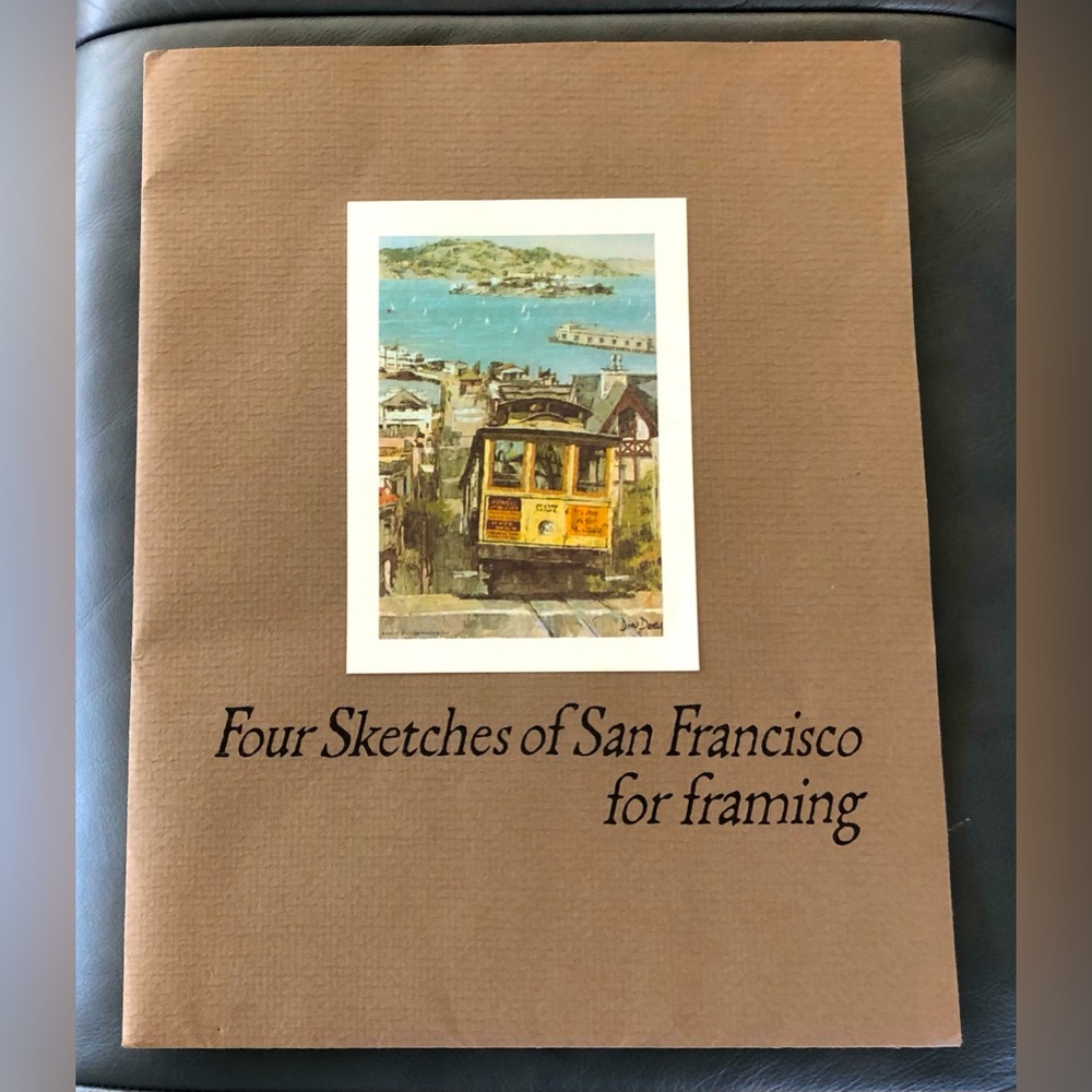 (4) Rare Don Davey 1968 drawings of San Francisco landmarks. 11x14”